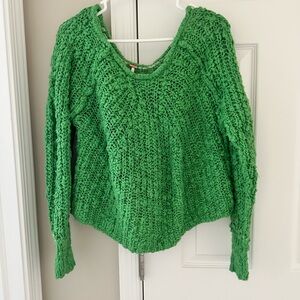 Free People Green Knit Sweater